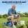 Gardeon Garden Cart Seat with Wheels, 200kg Capacity, Steel Frame, Tool Tray, All-Terrain, Blue/Black for Yard & Garage