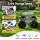 Gardeon Rolling Garden Cart Seat with Tool Tray, 440lbs Capacity, All-Terrain Wheels, Steel Frame, Grey/Black