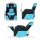 Keezi Kids Recliner Chair - PU Leather Gaming Sofa Lounge with Adjustable Backrest, Footrest, Headrest, Black & Blue