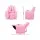 Keezi Kids Recliner Chair - Pink PU Leather Sofa with Cup Holder, Plush 9cm Cushion, Metal Frame, 65x42x61cm Armchair