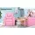 Keezi Kids Recliner Chair - Pink PU Leather Sofa with Cup Holder, Plush 9cm Cushion, Metal Frame, 65x42x61cm Armchair