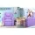 Keezi Kids Purple Recliner Chair - PU Leather Sofa Lounge with Cup Holder, 65x42x61cm, Plush Foam Padding & Metal Frame