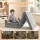 Keezi 12 Piece Modular Kids Play Couch Sofa Set with Washable Covers and 9+ Shapes Grey Indoor Playroom Use