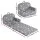 Keezi Kids 2-in-1 Fold Out Sofa Bed with Washable Cover Glow in the Dark Storage Pocket Grey