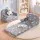 Keezi Kids 2-in-1 Fold Out Sofa Bed with Washable Cover Glow in the Dark Storage Pocket Grey