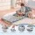 Keezi Kids 2-in-1 Fold Out Sofa Bed with Washable Cover Glow in the Dark Storage Pocket Grey
