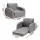 Keezi Kids 2-Seater Sofa: Flip Open Couch Lounger, Timber Structure, High-Density Foam, Removable Cover, Grey, 3+ Years