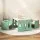 Keezi 3PCS Kids Table and Chairs Set, HDPE, Multipurpose, Durable, Lightweight, Easy to Assemble, Ages 3+, Green