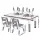 Keezi Kids Adjustable Table and 4 Chairs Set Height Adjustable Draw on Desktop Grey White 3+ yrs Comfortable