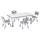 Keezi Kids Adjustable Table and 4 Chairs Set Height Adjustable Draw on Desktop Grey White 3+ yrs Comfortable