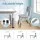 Keezi Kids Adjustable Table and 4 Chairs Set Height Adjustable Draw on Desktop Grey White 3+ yrs Comfortable