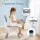 Keezi Kids Adjustable Table and 4 Chairs Set Height Adjustable Draw on Desktop Grey White 3+ yrs Comfortable