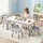 Keezi Kids Adjustable Table and 4 Chairs Set Height Adjustable Draw on Desktop Grey White 3+ yrs Comfortable