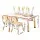 Keezi Kids Table and 4 Chairs Set with Draw-On Tabletop, Height Adjustable, Non-Toxic PP, Yellow and White, Ages 3+