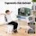 Keezi Kids Adjustable Ergonomic Study Desk & Chair Set with LED Lamp, Metal Drawer, Green - Height Adjustable 64-76cm