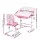 Keezi Kids Ergonomic Pink Study Desk & Chair Set with Adjustable Height, LED Lamp, Tiltable Table, Storage Drawer