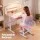 Keezi Kids Ergonomic Pink Study Desk & Chair Set with Adjustable Height, LED Lamp, Tiltable Table, Storage Drawer
