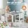 Keezi 2 in 1 Kids Activity Table Set with Storage Bench & 2 Chairs, MDF & Particle Board, Grey, Ideal for Play & Crafts