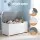 Keezi 2 in 1 Kids Activity Table Set with Storage Bench & 2 Chairs, MDF & Particle Board, Grey, Ideal for Play & Crafts
