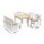 Keezi 2-in-1 Kids Table Set: White/Natural MDF, Includes Storage Bench & 2 Chairs, Ideal for Play, Craft & Learning