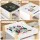 Keezi 4-in-1 Kids Table Set: Natural Wood Activity Table w/ Bookcase, Storage & Reversible Blackboard/Whiteboard