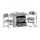 Keezi Kids Wooden Table & 2 Chairs Set with Storage Drawers - MDF, Grey, Ideal for Drawing, Reading, Crafts & More