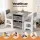 Keezi Kids Wooden Table & 2 Chairs Set with Storage Drawers - MDF, Grey, Ideal for Drawing, Reading, Crafts & More