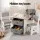 Keezi Kids Wooden Table & 2 Chairs Set with Storage Drawers - MDF, Grey, Ideal for Drawing, Reading, Crafts & More