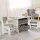 Keezi Kids Wooden Table & 2 Chairs Set with Storage Drawers - MDF, Grey, Ideal for Drawing, Reading, Crafts & More