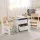 Keezi Kids Wooden Table & 2 Chairs Set with Storage Drawers, Ideal for Crafts, Reading & Play, Natural Finish, Ages 3+