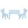Keezi Kids Table and 2 Chairs Set Blue, Non-Toxic PP, Sturdy, Easy Clean, Ages 3+, 75x52.5x49cm, Indoor