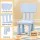 Keezi Kids Table and 2 Chairs Set Blue, Non-Toxic PP, Sturdy, Easy Clean, Ages 3+, 75x52.5x49cm, Indoor