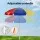 Keezi Kids Outdoor Table & Chairs Set with Adjustable Umbrella, Multicoloured Plastic, for Ages 3-6, Indoor/Outdoor Fun