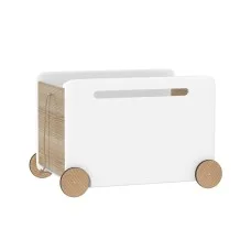 Keezi Kids Toy Box Storage Organiser - Durable MDF, 30kg Capacity, Wheels & Rope, Safe Design for Playroom & Bedroom