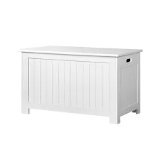 Keezi Kids Toy Box & Storage Chest, E1 MDF, 81x40x46.5cm, White - Eco-Friendly, Multi-Use, Stylish Room Organiser