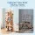 Keezi 135cm Wooden Stuffed Animal Storage Tower with Wheels Elastic Cords Natural Pine Organiser (Tall)