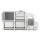 Keezi Car-Shaped Toy Storage Organiser with 4 Bins & Cabinet, HDPE, Child-Friendly Design, 121.5x31.5x66cm, White