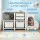 Keezi Car-Shaped Toy Storage Organiser with 4 Bins & Cabinet, HDPE, Child-Friendly Design, 121.5x31.5x66cm, White
