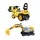 Keezi Kids Ride On Bulldozer and Digger with Helmet, Moving Bucket, Manual Levers, Yellow Outdoor Sandpit Toy