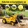 Keezi Kids Ride On Bulldozer and Digger with Helmet, Moving Bucket, Manual Levers, Yellow Outdoor Sandpit Toy