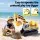 Keezi Kids Ride On Bulldozer and Digger with Helmet, Moving Bucket, Manual Levers, Yellow Outdoor Sandpit Toy
