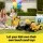 Keezi Kids Ride On Bulldozer and Digger with Helmet, Moving Bucket, Manual Levers, Yellow Outdoor Sandpit Toy
