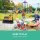 Keezi Kids Ride On Excavator Toy - Realistic Digger with Safety Helmet, Anti-Slip Tyres, 46-95cm, Ages 3-6, Yellow