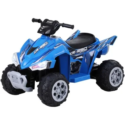 Rigo Kids 12V Blue Ride On ATV Quad Motorbike - Electric Outdoor Toy with Keyless Start, Twin Motors, Anti-Slip Tyres