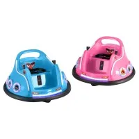 Rigo Kids Electric Ride On Bumper Car with Remote Control, 360-Degree Spin, 30kg, Blue and Pink