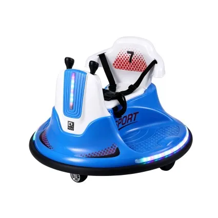 Rigo 12V Kids Bumper Ride-On Car with Remote Control, Dual 25W Motors and Safety Belt Blue