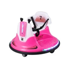 Rigo 12V Kids Bumper Ride-On Car with Remote Control and Three-Point Safety Belt Pink