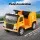 Rigo Kids 12V Ride On Garbage Truck with Police Light, Remote Control, Safety Belt, Yellow – 3+ Years, 30kg Capacity