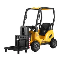Rigo Kids 12V Electric Ride On Forklift Loader Toy Car with Remote, Safety Belt & MP3 Input - Yellow, Ages 3+
