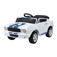 Rigo Shelby Kids Electric Ride On Car GT350 – Licenced, Remote Control, Music, White, 3+ Years, Safe & Fun Outdoor Toy